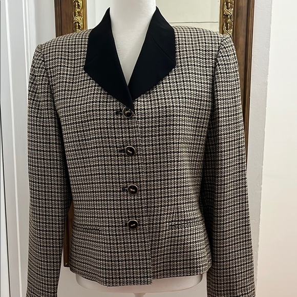 Le Suit Black and  beige  vintage Blazer with Classic Tailoring size 10 - Picture 1 of 7